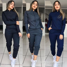 Custom Logo Dames Sportkleding Workout Sweat Suit Sets